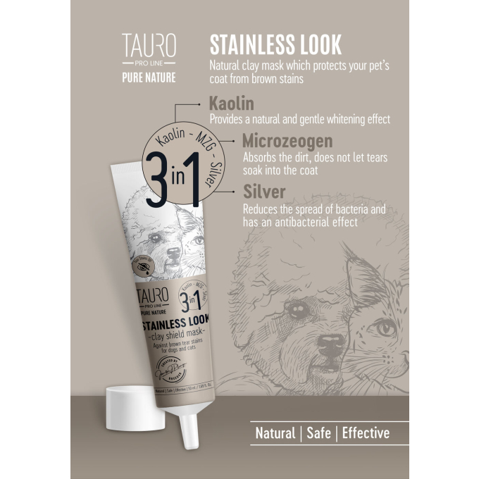 Pure Nature Stainless look 3in1, natural clay mask to prevent tear stains on the coat for dogs - 6