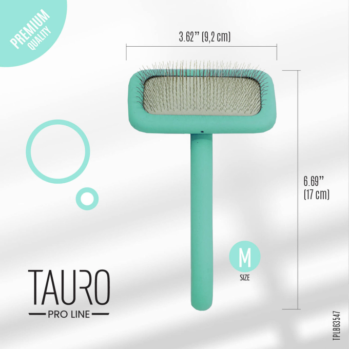 Brush wooden, rectangular shape, teeth 11 mm, mint - 3