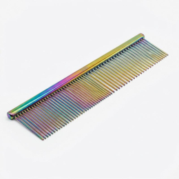 dual density comb for coat grooming and styling, stainless steel
