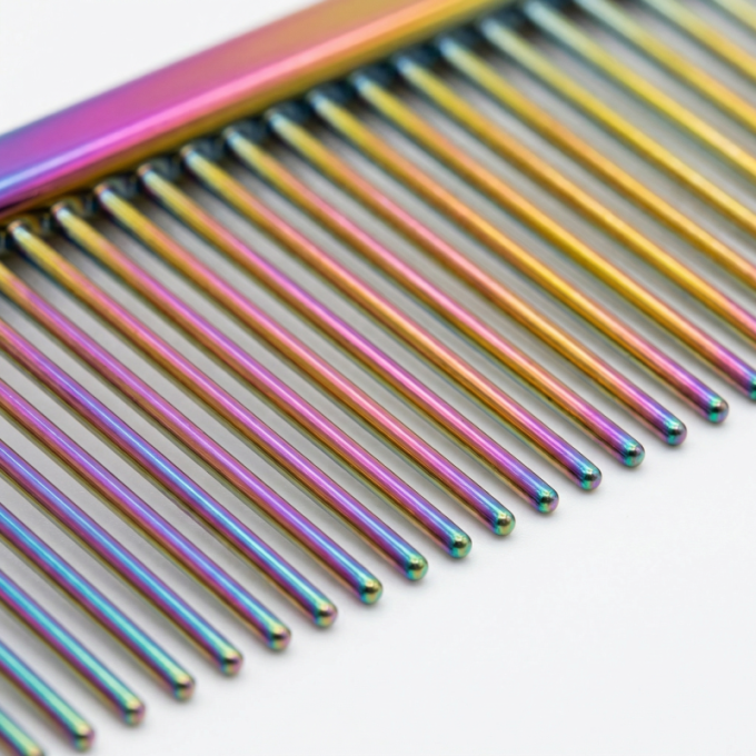 dual density comb for coat grooming and styling, stainless steel - 1