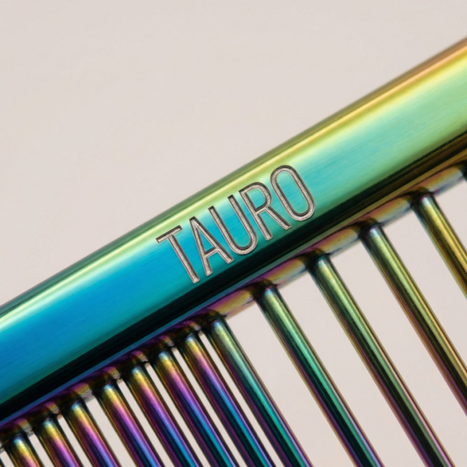 dual density comb for coat grooming and styling, stainless steel - 2