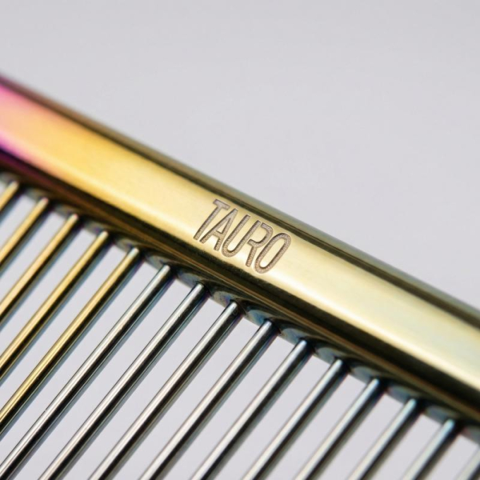 dual density comb for coat grooming and styling, stainless steel - 2