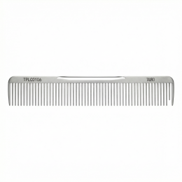 Professional groomer line, dual density comb for coat grooming and styling, stainless steel, glossy silver (pin length 40 mm)