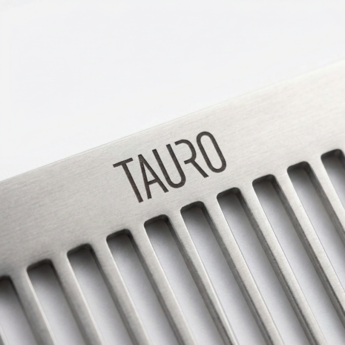 Professional groomer line, dual density comb for coat grooming and styling, stainless steel, glossy silver (pin length 40 mm) - 2