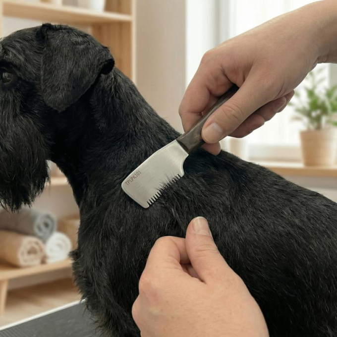 stripmes met grove tanden en houten handvat - 8