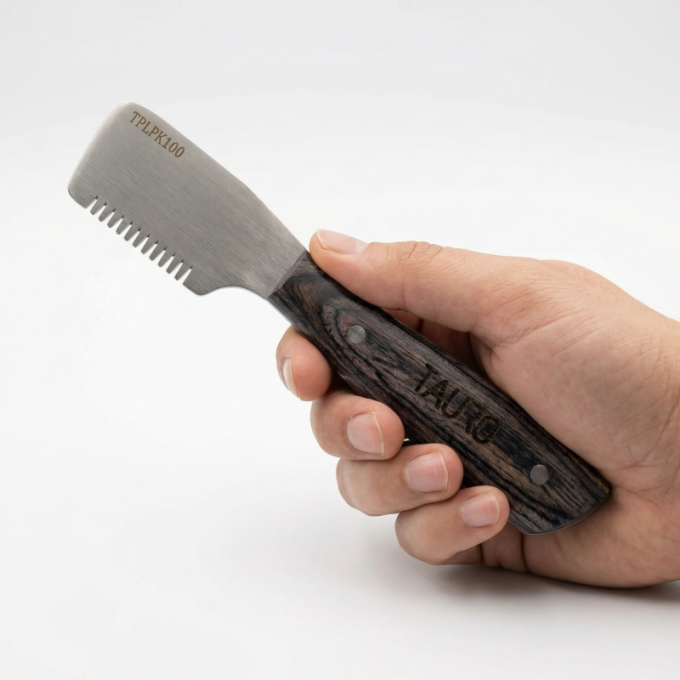 stripmes met grove tanden en houten handvat - 4