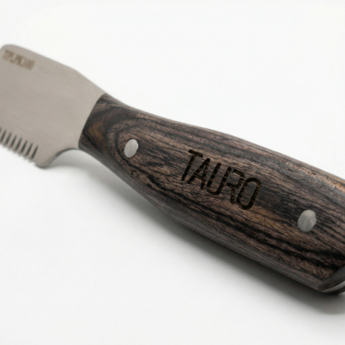 stripmes met grove tanden en houten handvat - 5