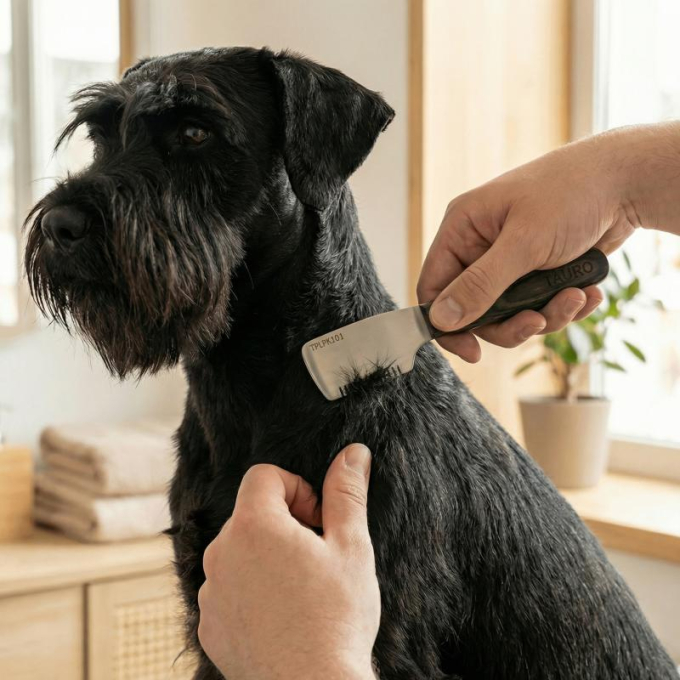 stripmes met grove tanden en houten handvat - 10