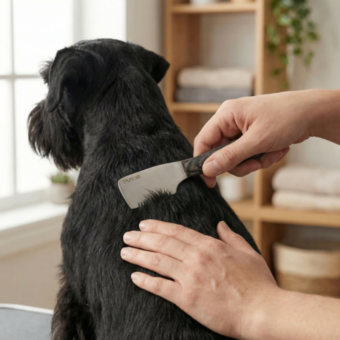 stripmes met grove tanden en houten handvat - 7