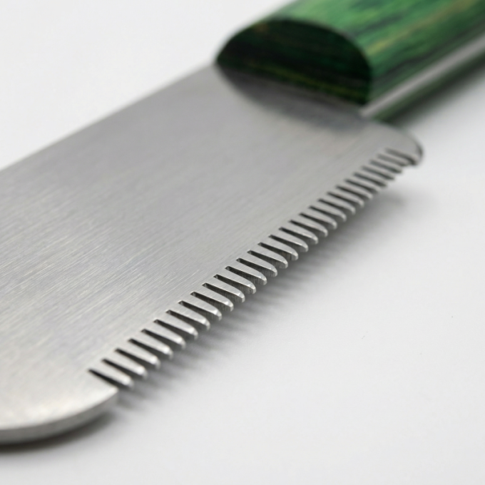 stripmes met grove tanden en houten handvat - 2