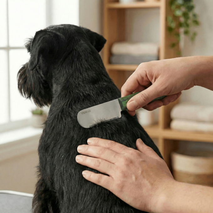 stripmes met grove tanden en houten handvat - 5