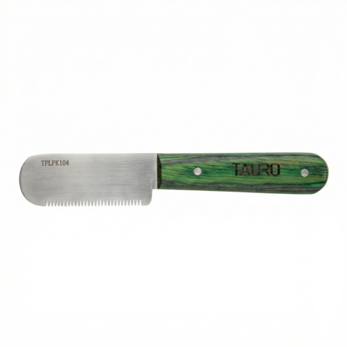 stripmes met grove tanden en houten handvat - 0