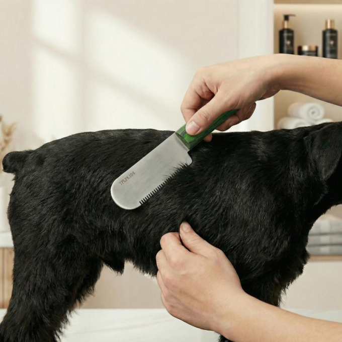 stripmes met grove tanden en houten handvat - 6