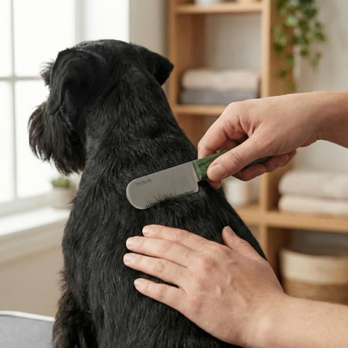 stripmes met grove tanden en houten handvat - 7