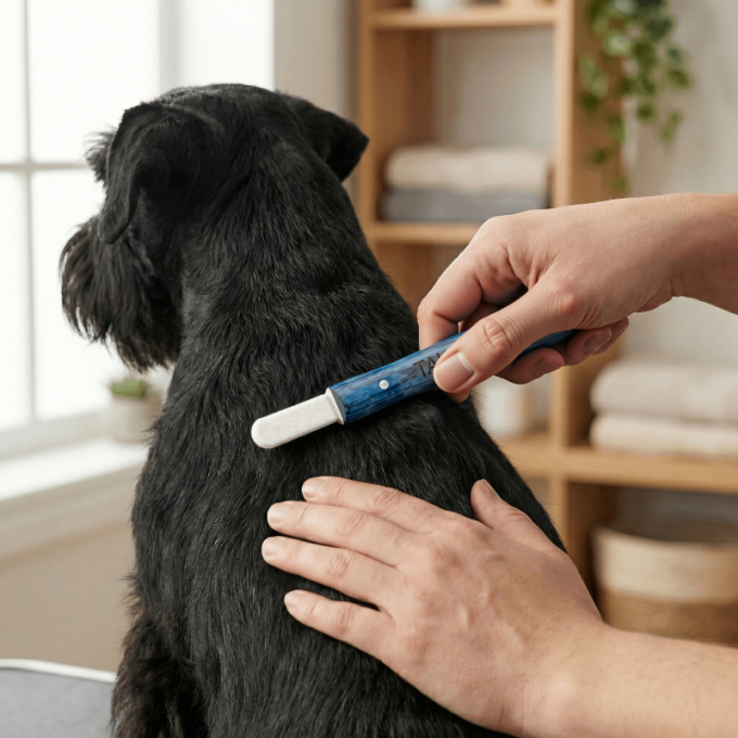 Professionele trimsalonlijn, vachtstripper met steen - 7