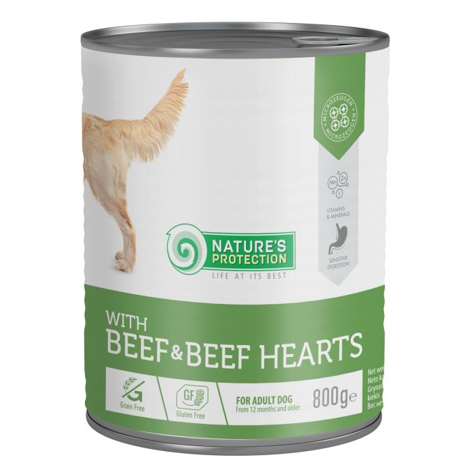 canned pet food for adult dogs with beef and beef hearts - 0