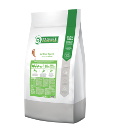 dry food for active adult dogs of all breeds with poultry and krill