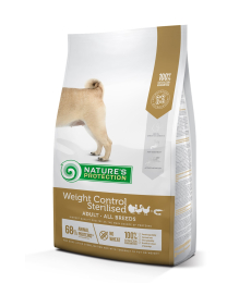 dry food for adult dogs of all breeds for weight control after sterilization, with poultry and krill