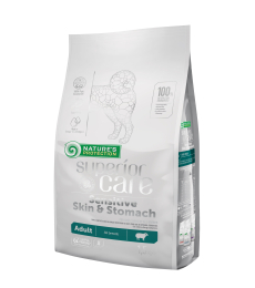 dry food for adult dogs of all breeds with sensitive skin and stomach, with lamb