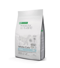 dry grain free pet food with herring for adult all breed cats with white coat