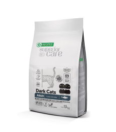 dry grain free pet food with herring for adult all breed cats with dark coat