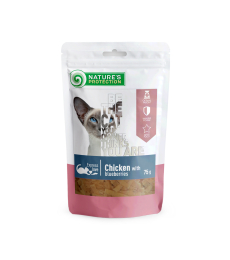 snack for cats with chicken and blueberries