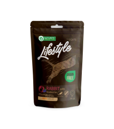 snack for cats with rabbit and blueberries