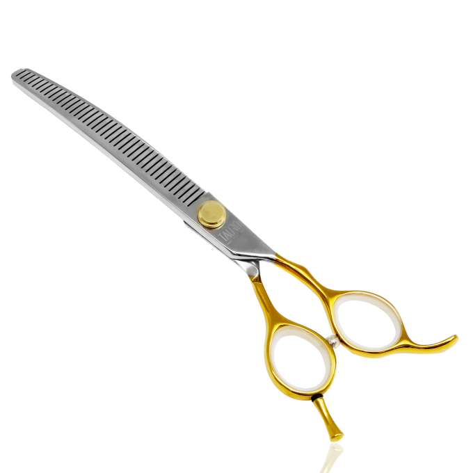 cutting scissors "Perfection by Janita J. Plunge", thinning, 40 teeth, 440c stainless steel, golden color - 0