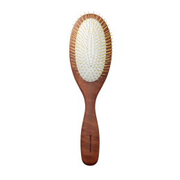 Brush, pear wood, brown, oval shape, large 23x6.3 cm