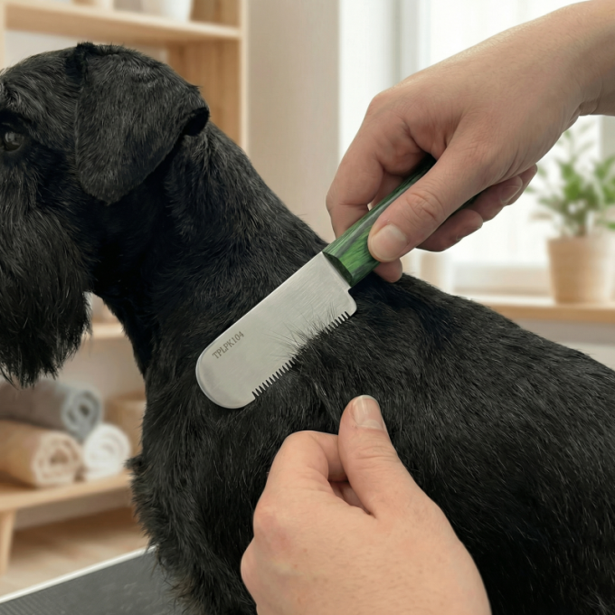 stripmes met grove tanden en houten handvat - 8