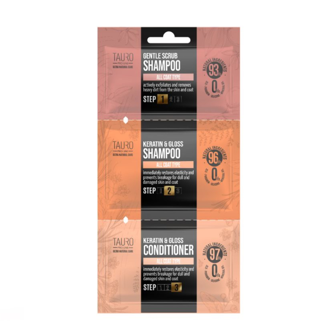 dog and cat coat and skin shampoo and conditioner sample set - 0