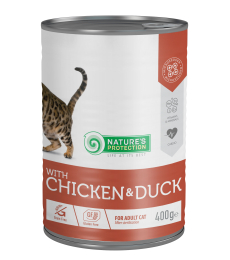 canned pet food for sterilised adult cats with chicken and duck