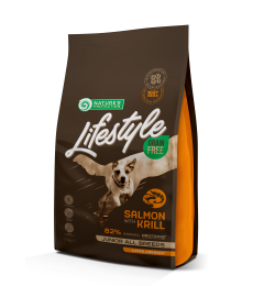 dry grain free food for junior dogs of all breeds with salmon and krill