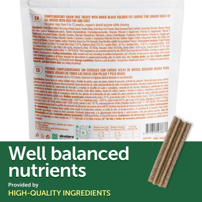 complementary grain free feed - snacks for free gums and oral care with insects for junior all breed dogs with red coat - 7