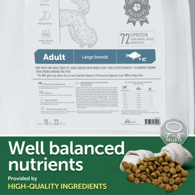 dry food with white fish for adult dogs of large breeds with white coat - 6