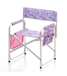 folding chair with folding table and aluminum legs, unique design, pink