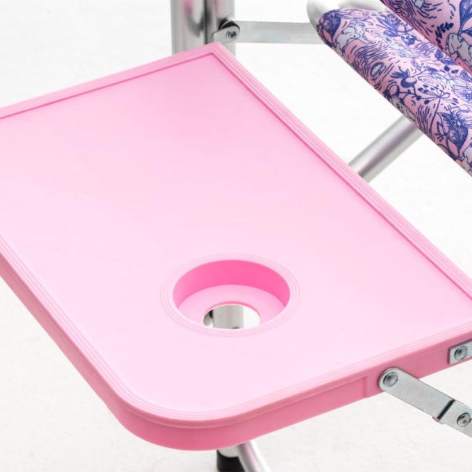 folding chair with folding table and aluminum legs, unique design, pink - 2