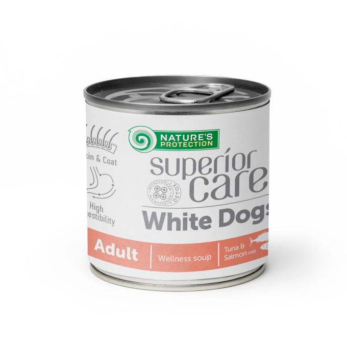 White Dogs complementary feed - soup for adult dogs of all breeds with salmon and tuna - 1
