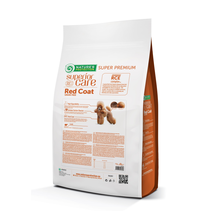 droogvoer zonder granen voor volwassen honden van kleine rassen met rode vacht, met lam  - 2