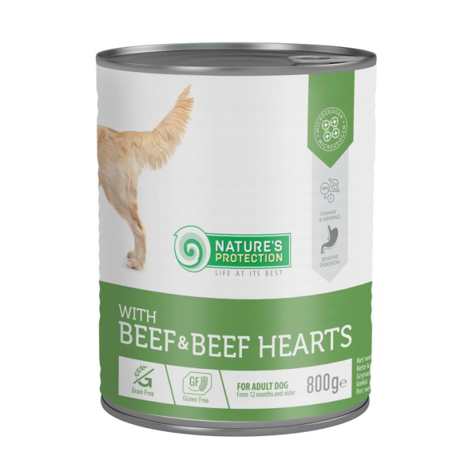 canned pet food for adult dogs with beef and beef hearts - 1