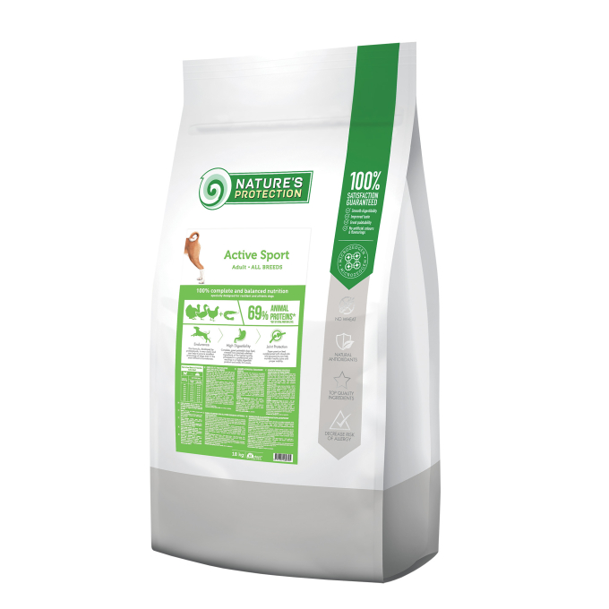 dry food for active adult dogs of all breeds with poultry and krill - 1