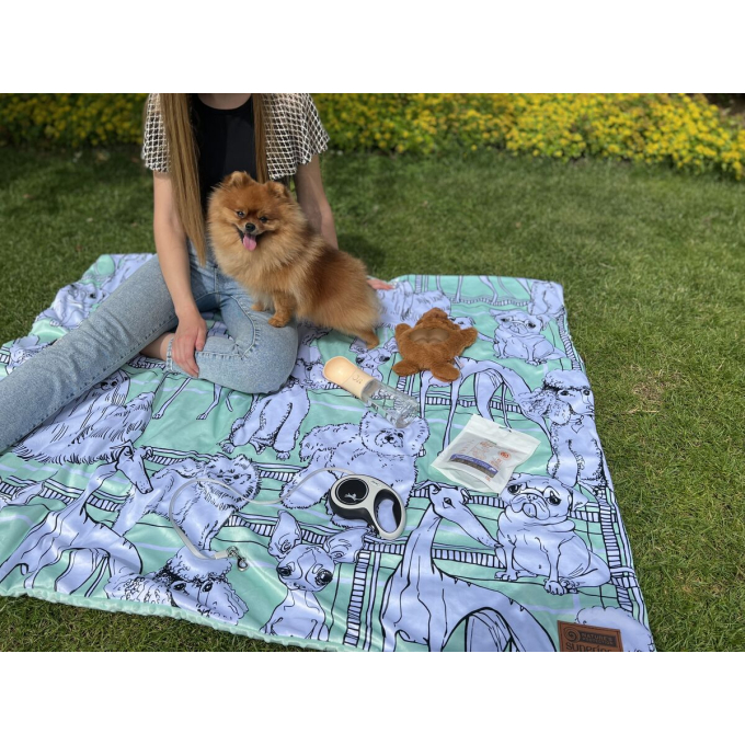 blanket, with white puppies - 5