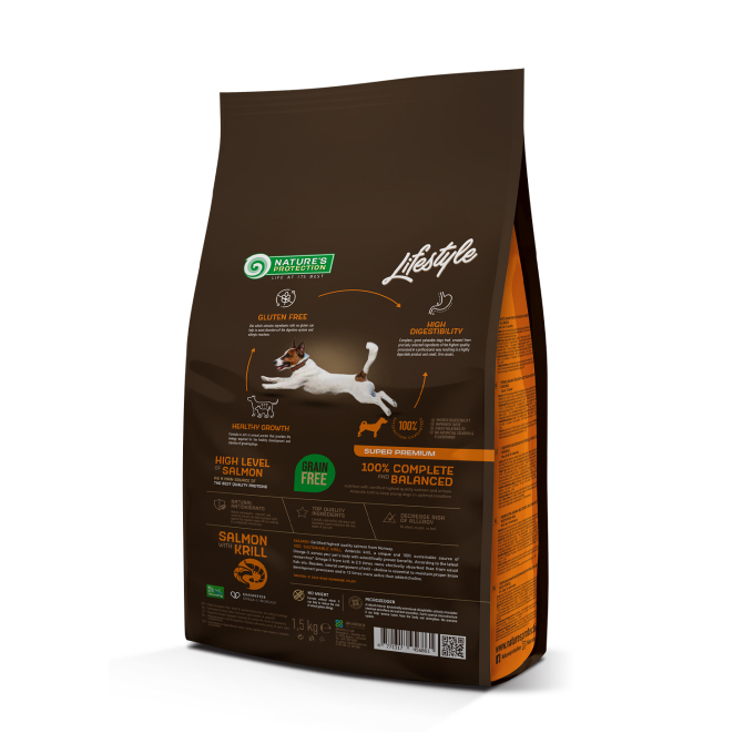 dry grain free food for junior dogs of all breeds with salmon and krill - 1