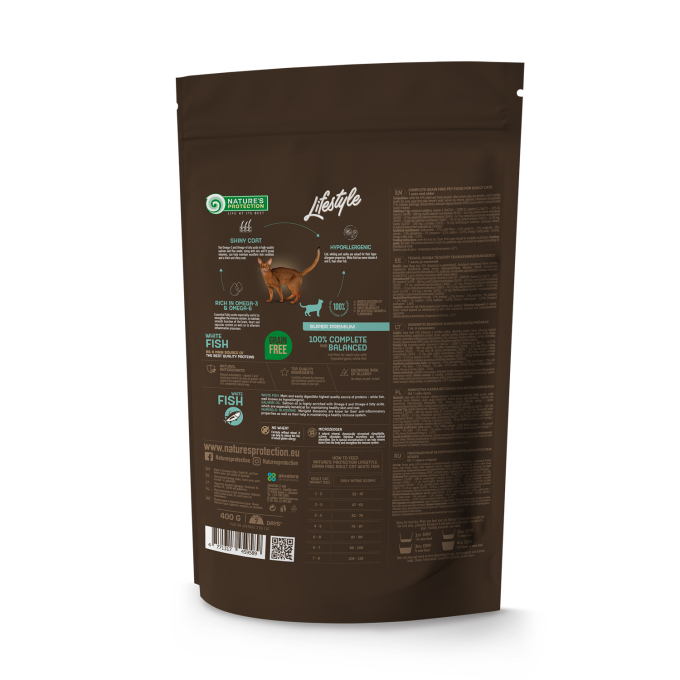 dry grain free food for adult cats with white fish - 1