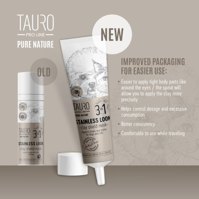 Pure Nature Stainless look 3in1, natural clay mask to prevent tear stains on the coat for dogs - 2