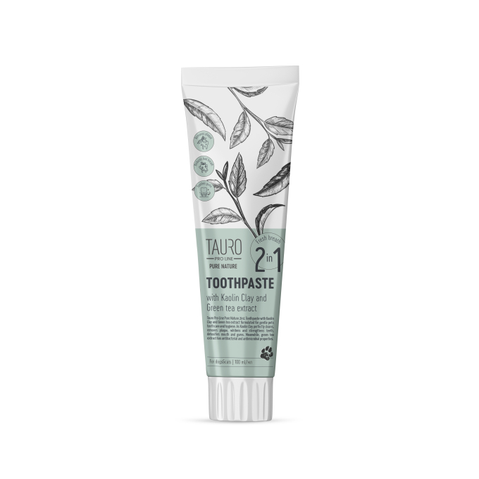 Pure Nature toothpaste with white clay (kaolin), zeolite and  green tea extract for dogs and cats - 1