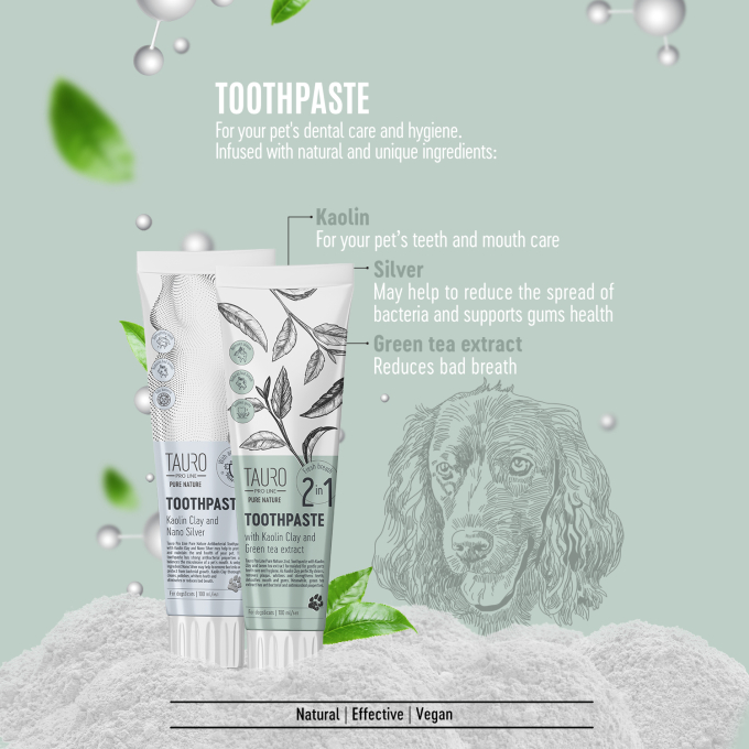 Pure Nature toothpaste with white clay (kaolin), zeolite and  silver nanoparticles for dogs and cats - 2