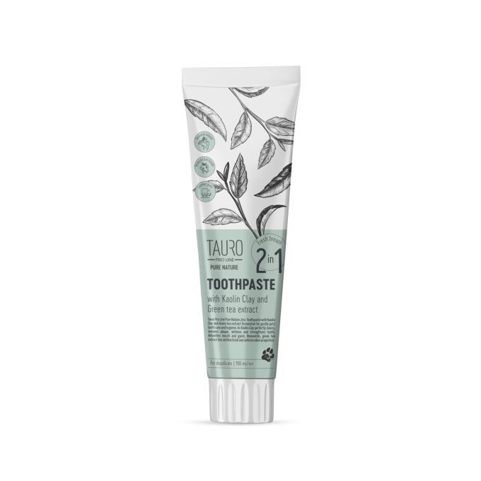 Pure Nature toothpaste with white clay (kaolin), zeolite and  green tea extract for dogs and cats - 1
