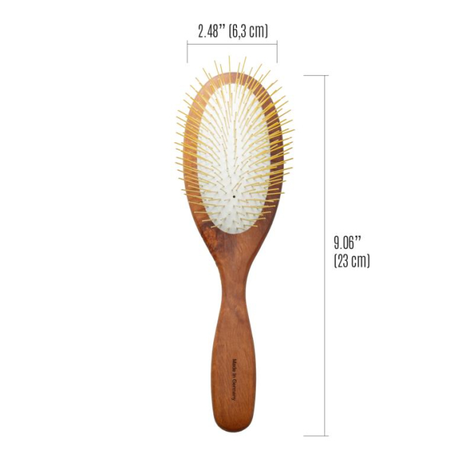 Brush, pear wood, brown, oval shape, large 23x6.3 cm - 3