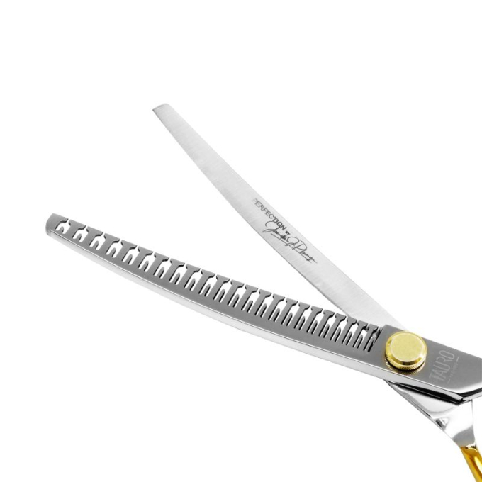 cutting scissors &quot;Perfection by Janita J. Plunge&quot;, thinning, 40 teeth, 440c stainless steel, golden color - 2